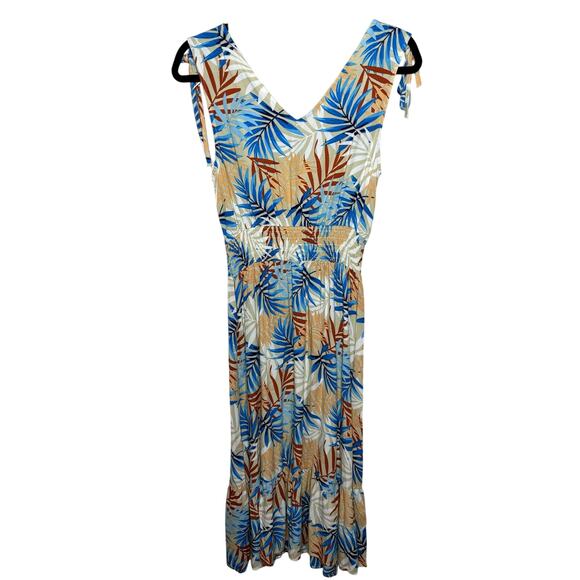 NWT LCW Casual Tropical Palms Maxi Dress Women's Size Small - Picture 2 of 7